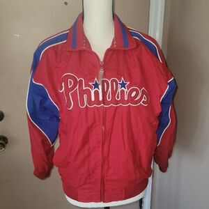 Red Phillies Jacket with Blue Accents
